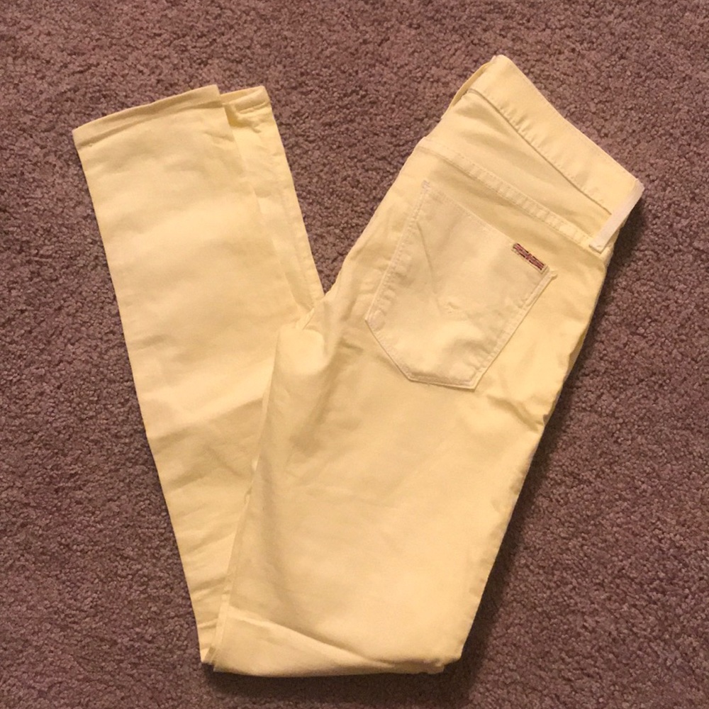 Hudson yellow skinny jeans